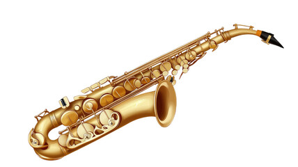 Fototapeta premium Shiny golden saxophone isolated on white background
