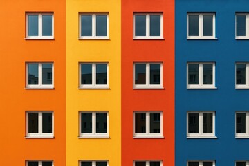 Fototapeta premium Brightly painted apartment structures