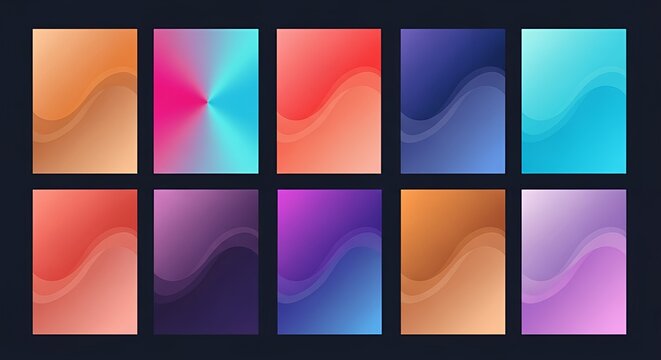 Abstract Gradient Backgrounds Trendy Wave Designs for Digital Projects