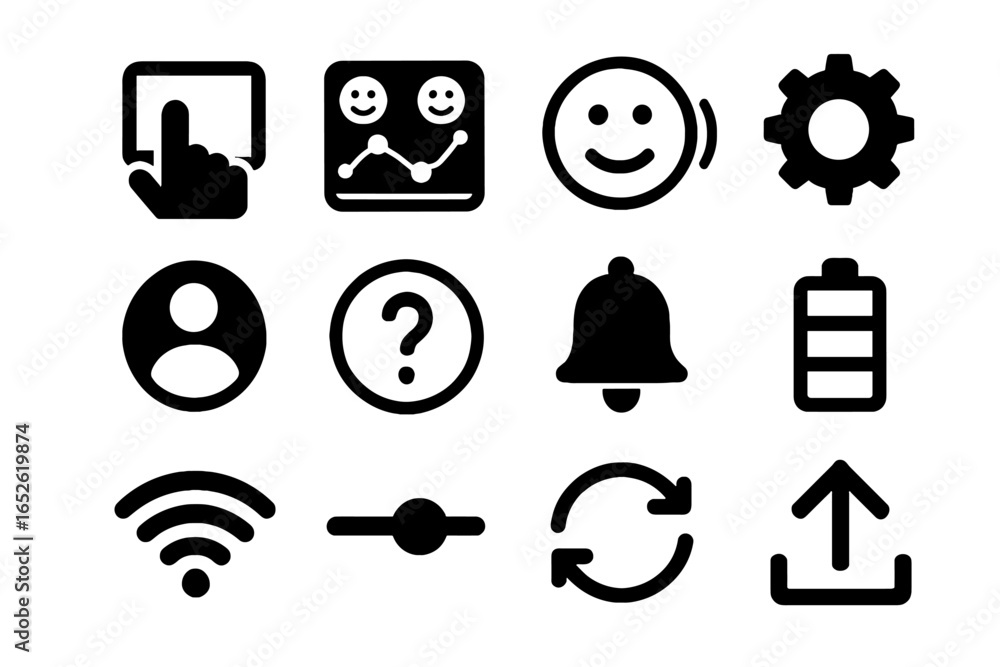 Poster slider vector system icon feedback emotion graph profile icons simulator update data