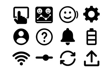 Fototapeta premium Slider vector system icon feedback emotion graph profile icons simulator update data