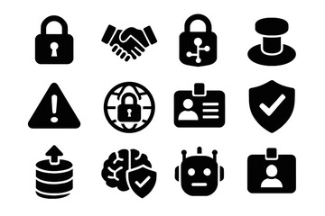 Icon neural safety secure icons sign vector data shield emotion ai consent