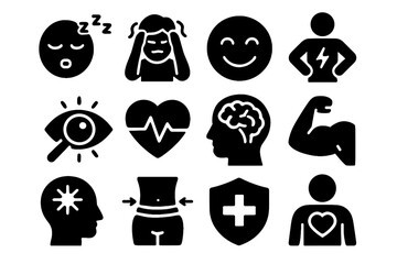 Reduced icon support icons heart tracker balance stress weight sleep focus immune