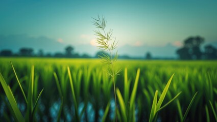 Fototapeta premium Sedge Weed Species Found in Rice Cultivation