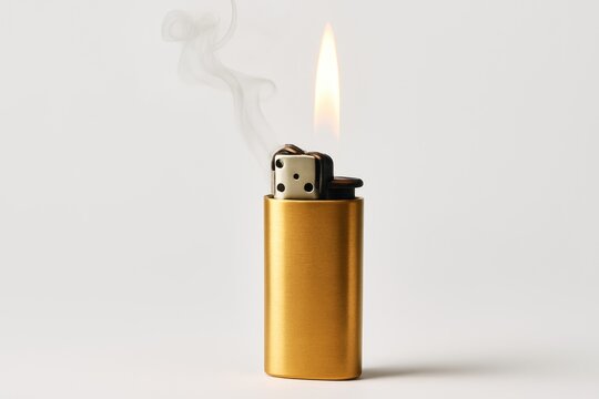 Small handheld fire starter on a white surface