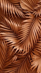 Copper palm leaves pattern
