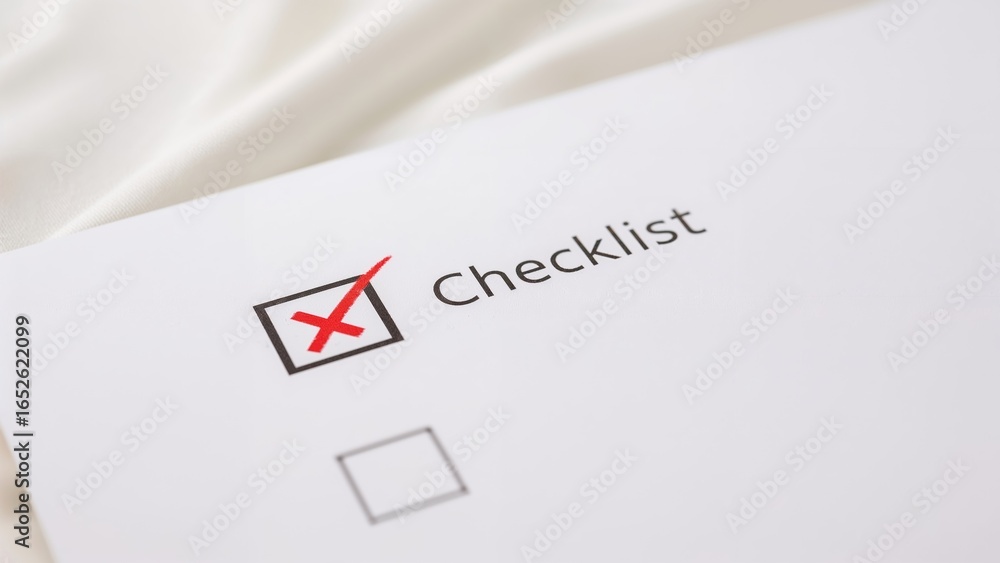 Poster marked checkbox on a list