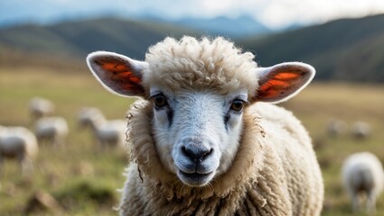 Fototapeta premium Close-up shot of a small sheep