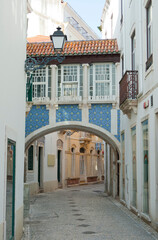 Typical Street with Arch in Leiria, Portugal