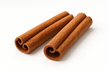 Isolated cinnamon stick against a white background