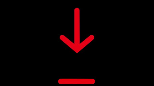 Animation Arrow Down Symbols on Black Background. Animated  arrow from top to bottom on black background. Arrow motion business down arow icon animation