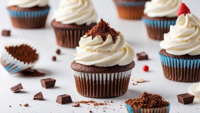 Delicious cupcake displayed against a white backdrop