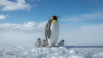 Fototapeta premium Majestic penguins of the icy regions