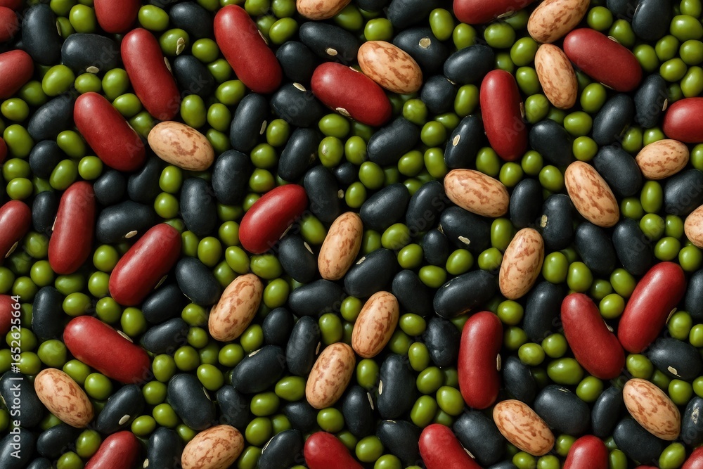 Poster variety of beans and pulses as a background display
