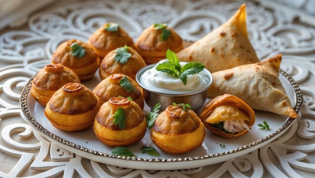 Tasty snack featuring a crispy pastry with flavorful filling