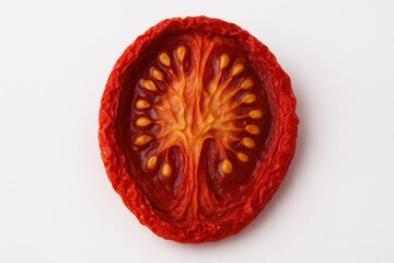 Fototapeta premium Sun-Dried Tomato Piece on a Plain White Surface