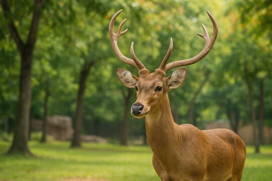 Exhibition of Rucervus eldii and related deer varieties