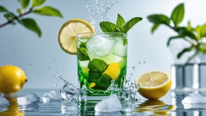 Fototapeta premium Refreshing Minty Lime Drink