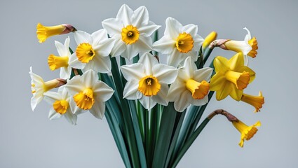 Single arrangement featuring daffodil and limonium blossoms © AkuAku
