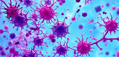 Microscopic view of complex cellular structures and processes,  background,   data