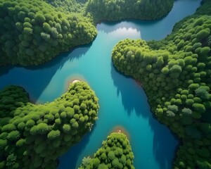 Overhead Confluence Two Rivers Perfectly