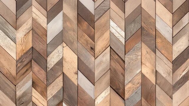 Detailed Wooden Chevron Pattern Background in Neutral Tones Suitable for Various Design Projects and Aesthetics 4k video footage