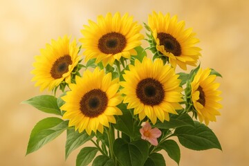 Obraz premium Revel in the vibrant glow of sunflowers, nature's yellow masterpieces.