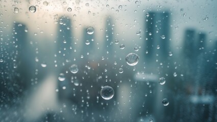 Blurred background with bokeh on a rainy afternoon