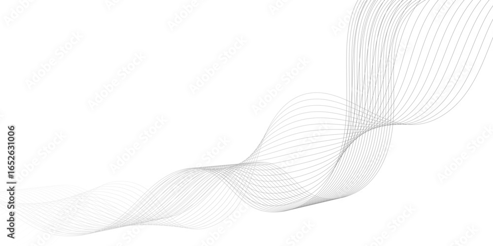Poster white wave curve lines banner background design. abstract soft wave lines dynamic flowing gray light