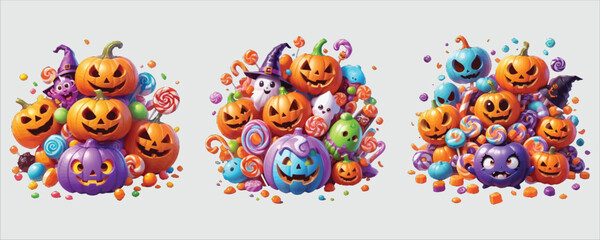 Fototapeta premium Vector art of halloween pumpkin isolated on white background