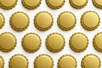 Detailed macro image of beer bottle caps