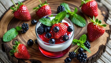 Delicious berry-flavored sweet dish