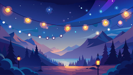 winter landscape with christmas trees