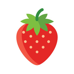 Obraz premium Red strawberry with green leaves and seeds fruit healthy