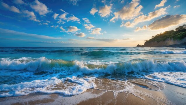 Picturesque shoreline featuring clear waters