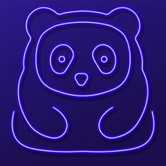 Fototapeta premium panda neon sign, colorful modern design trends on black background. Vector illustration.