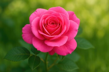 Obraz premium A Lush Pink Rose in Full Blossom