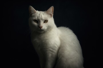 Wild animals with a gothic aesthetic showcasing a white cat