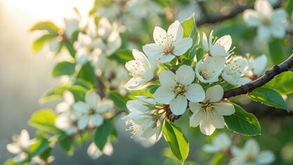 White flower blooming at dawn