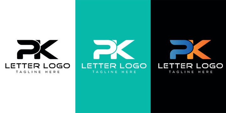 PK letter logo design, modern monogram brand identity, creative initial PK typography mark template