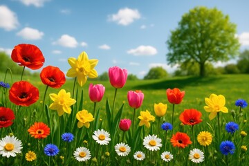 Colorful blossoms celebrating the spring season