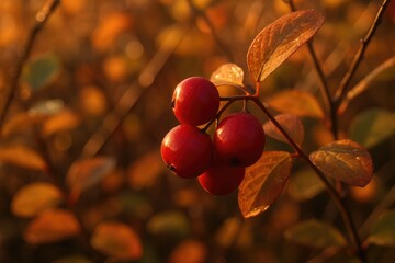 Fall season color palette featuring snowberry fruits