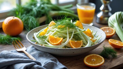 Vibrant salad featuring citrus fruits and fennel