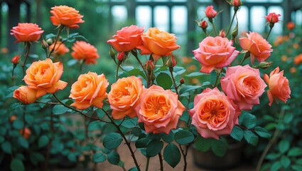 Colorful roses in full bloom showcasing vibrant vitamin tones in a botanical setting