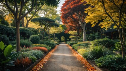 Serene Alleyway within the Botanical Sanctuary