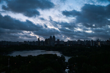 sunset over the river