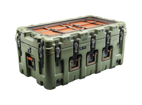 Military action gear storage solution industrial product secure environment, isolated on transparent background, png