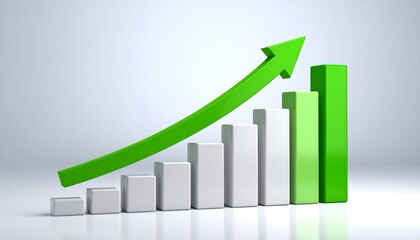 Ascending Green Arrow Graph Showing Growth and Progress