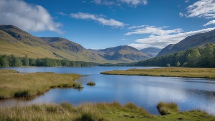 A picturesque scene of a mountain lake in a protected natural area