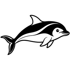 Vaquita line art vector